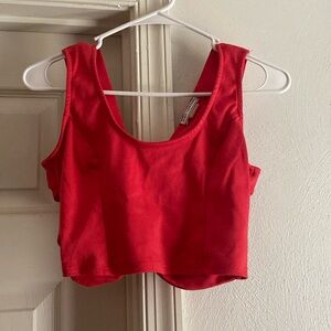 Womans small crop tank with cut out back